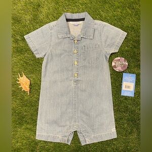 NWT Rugged Butts Light Blue Denim Romper